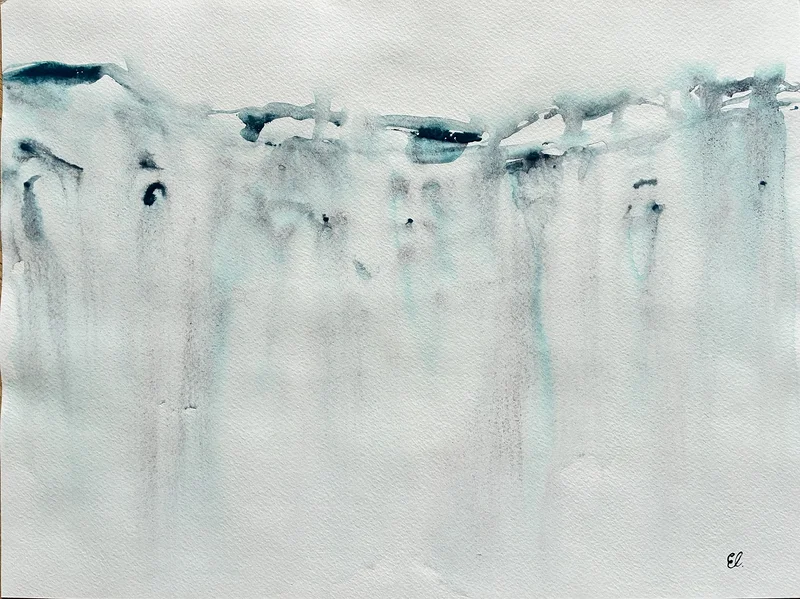 Akvarell Glaciär av Eva Sofia Liljestrand