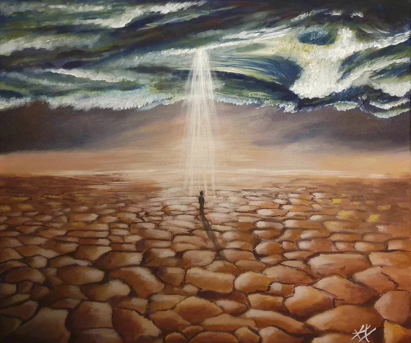 Akrylmålning Solitude av Katerina Chatzidionysiou