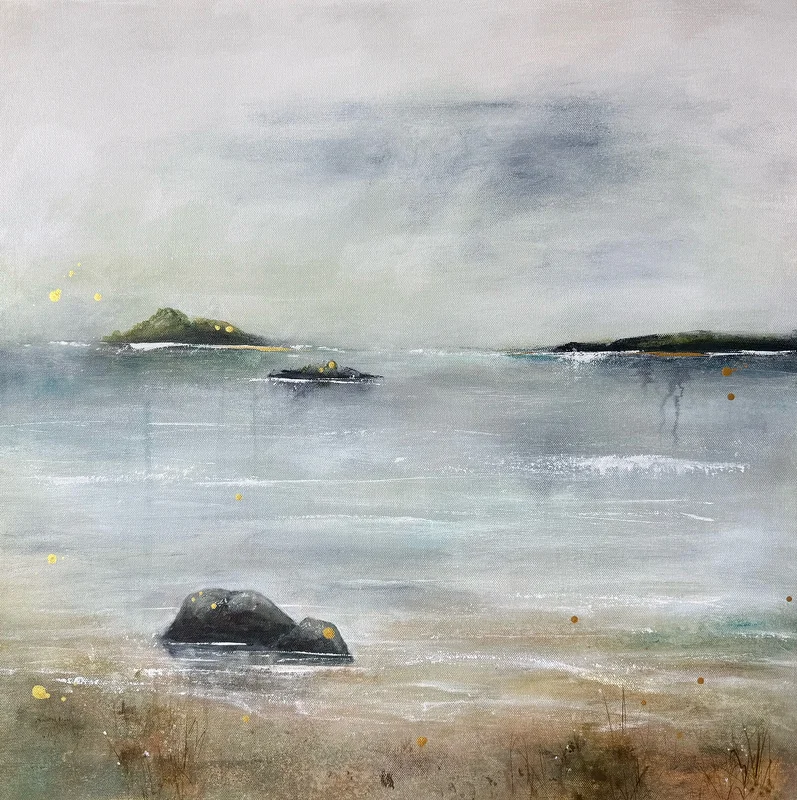 Akrylmålning Strandpromenaden av Monica Berglin