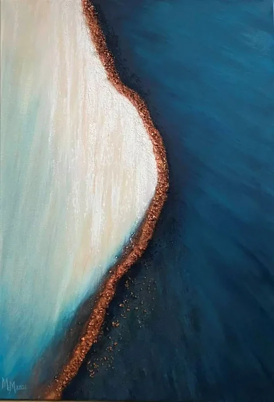 Akrylmålning Deep down, the blue av Marilyn Miller