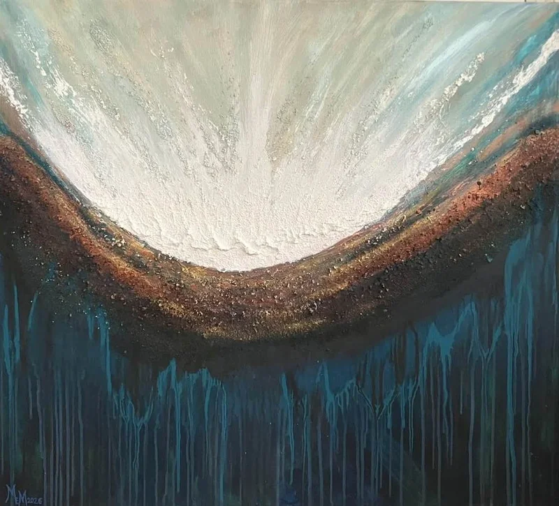 Akrylmålning Beyond the blue av Marilyn Miller