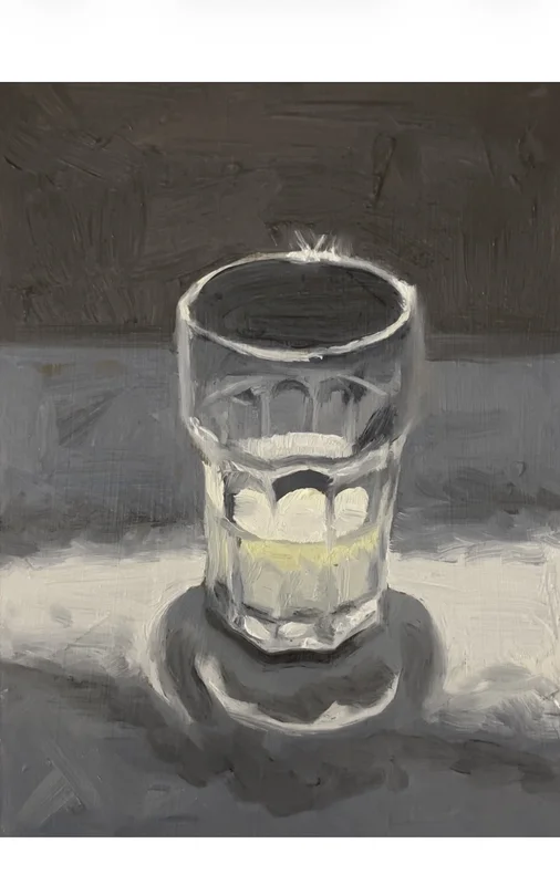 Oljemålning Ett glas mjölk av Thomas Ekdahl