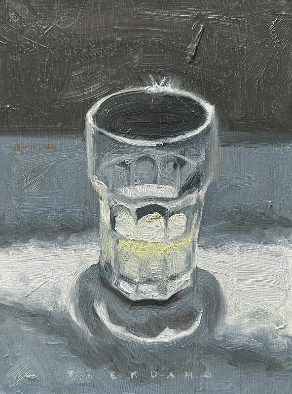 Oljemålning Ett glas mjölk av Thomas Ekdahl