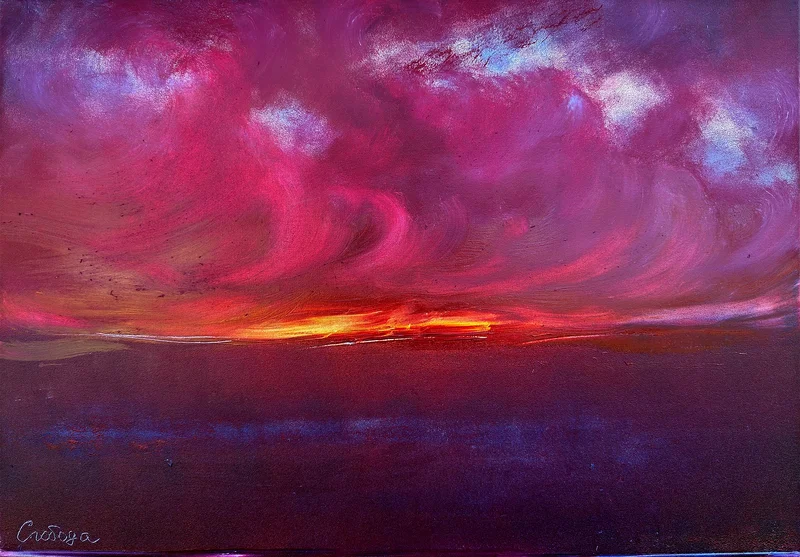 Oljemålning Light on the Edge av Olena Sloboda