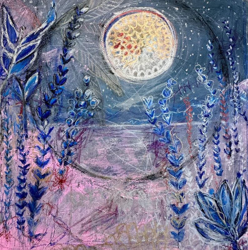 Akrylmålning Weaver of heritage II av Art By Nina Johansson