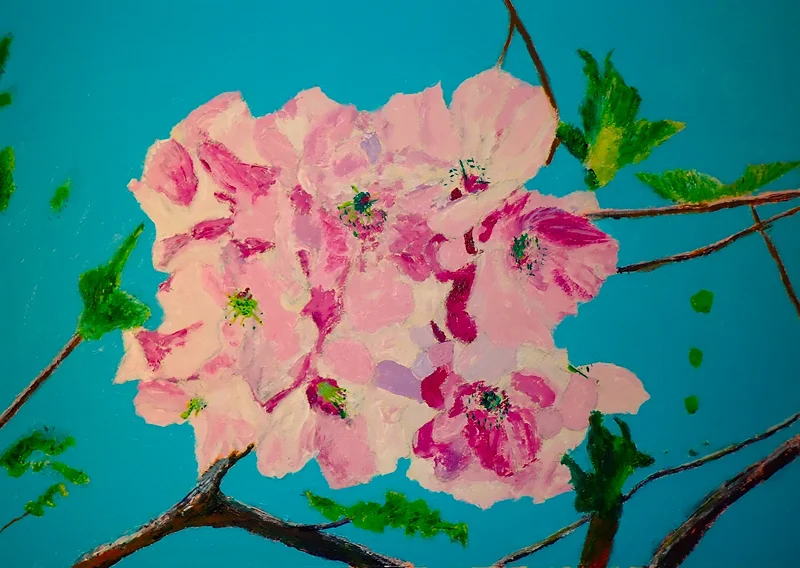 Akrylmålning Körsbärsblommor av Ulf Berggren