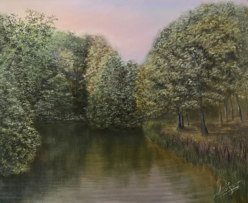 Oljemålning Vallås Naturpark av Peter Levan