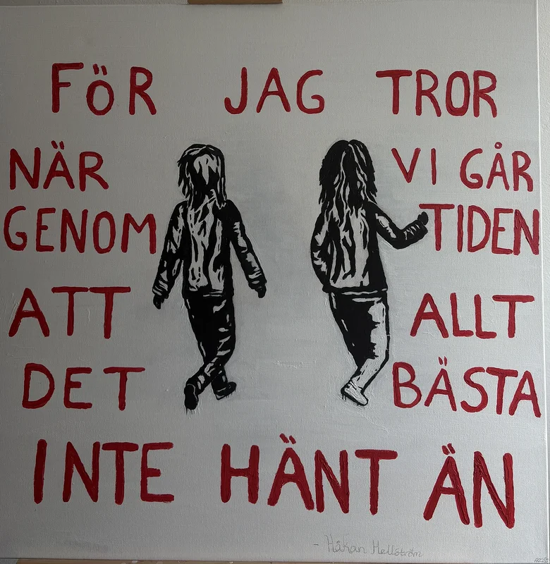 Akrylmålning Du är snart där - Håkan Hellström av Alicia Möller