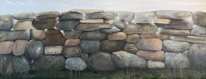 Akrylmålning If I look through the Wall I can see the sky av Helena Berggren