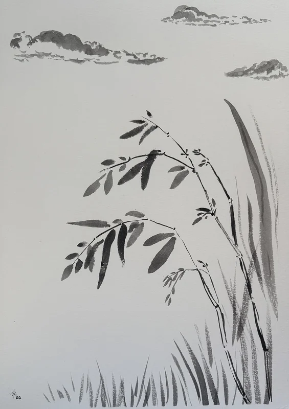 Akvarell Growing wild av Isabella Thorsell