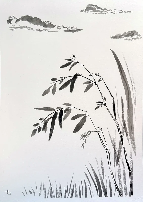 Akvarell Growing wild av Isabella Thorsell