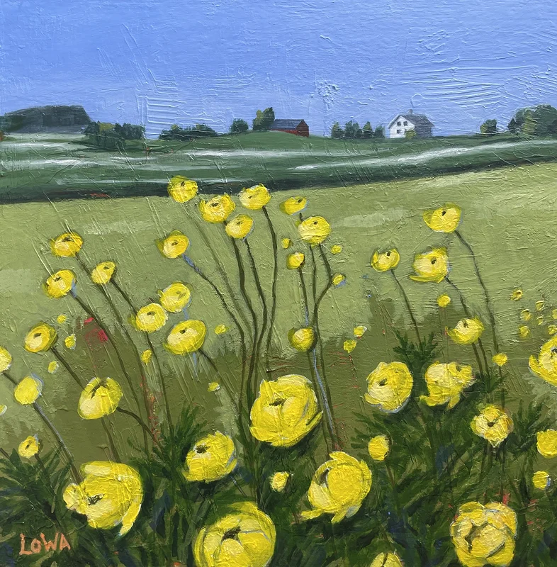 Akrylmålning 18 juni (Gimsoya, Lofoten) av Lotta Wallin Persson
