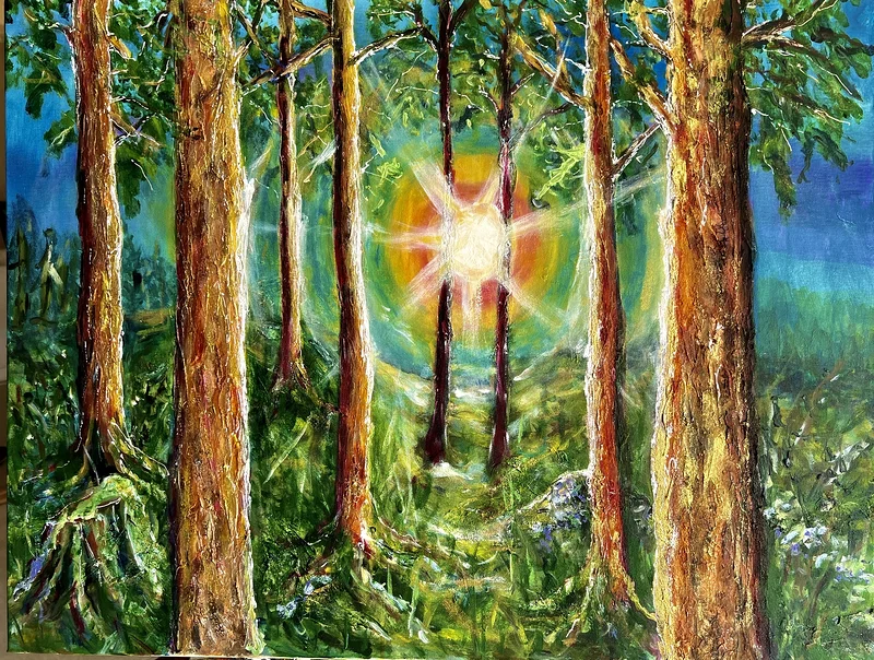Akrylmålning Brightness av Marianne Akasha Olofsson