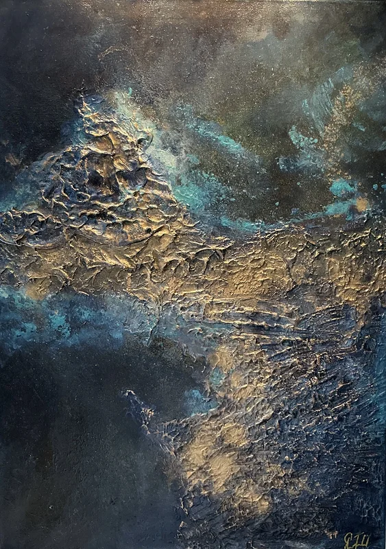 Akrylmålning A Blue Place av Åsa Forslund