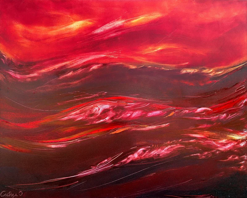 Oljemålning Pulse of the Horizon av Olena Sloboda