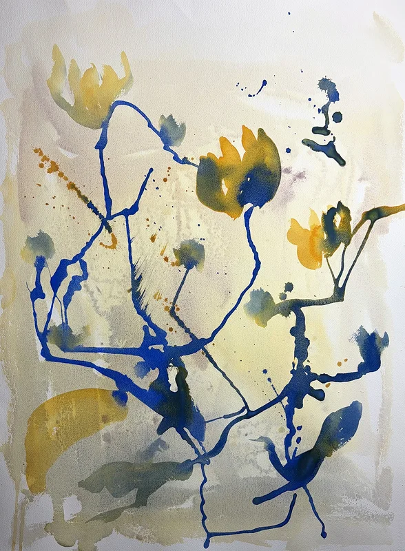 Akvarell Sjöng jag på blommande ängar av Helene Engström Akvareller