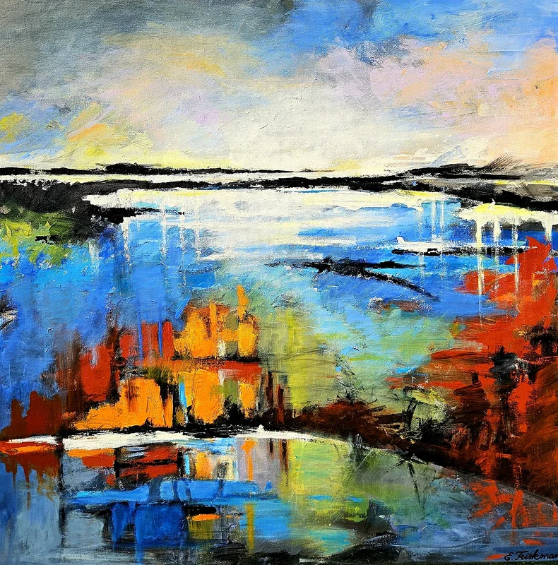 Akrylmålning Vid havet av Eva Friskman
