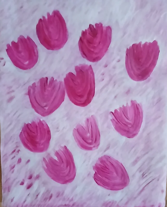 Akrylmålning Mina blomster. av Monica Hamberg