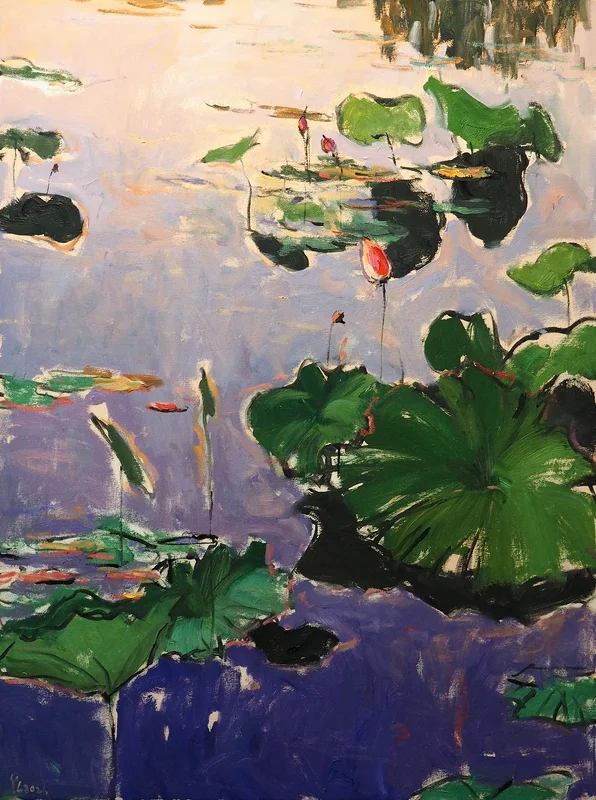Oljemålning Lotus blad av Yuanyuan Liu