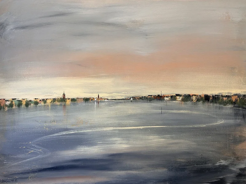Akrylmålning Himlens möte med horisonten av Ulrica Halling Olsson_art Stockholm