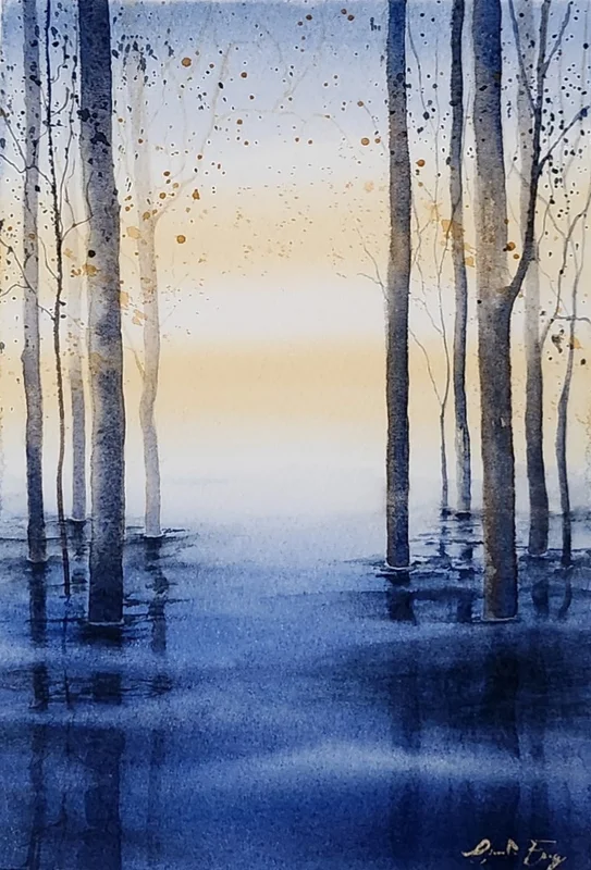Akvarell Flood av Caroline Eng