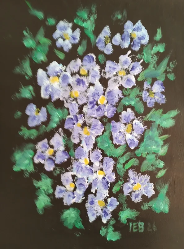 Akrylmålning Midsommarblomster av Ingwor E Björnsdotter