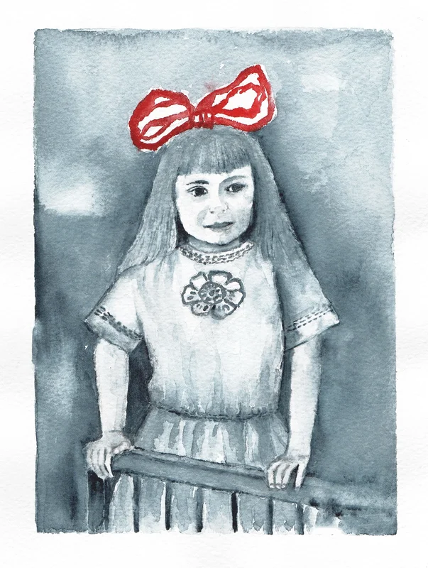 Akvarell Mamma Greta av Maria Källberg