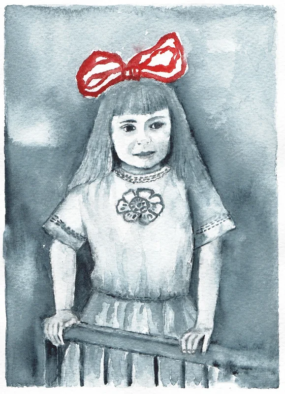 Akvarell Mamma Greta av Maria Källberg
