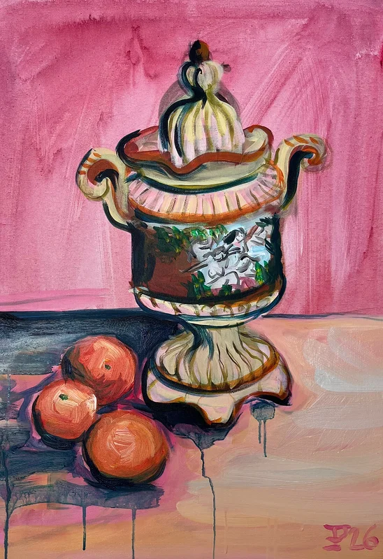 Akrylmålning Capodimonte in rose av Elisa Pålsson