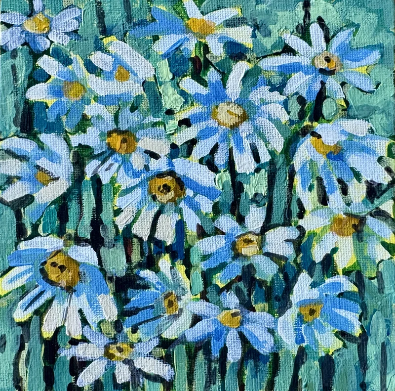 Akrylmålning Daisies av Ekaterina Dutkevich