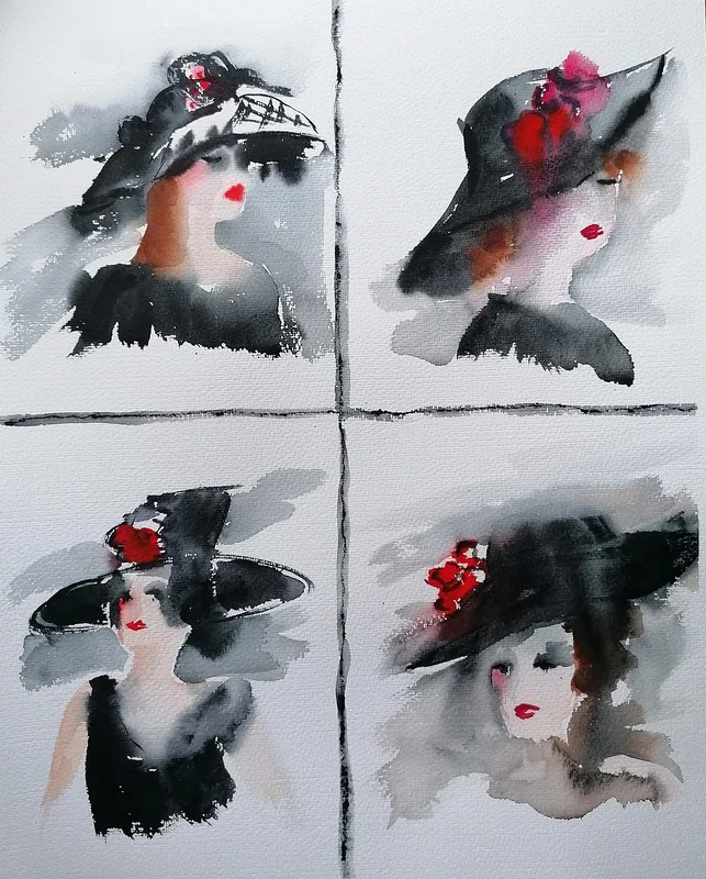 Akvarell Elegance av Barbara Månsson
