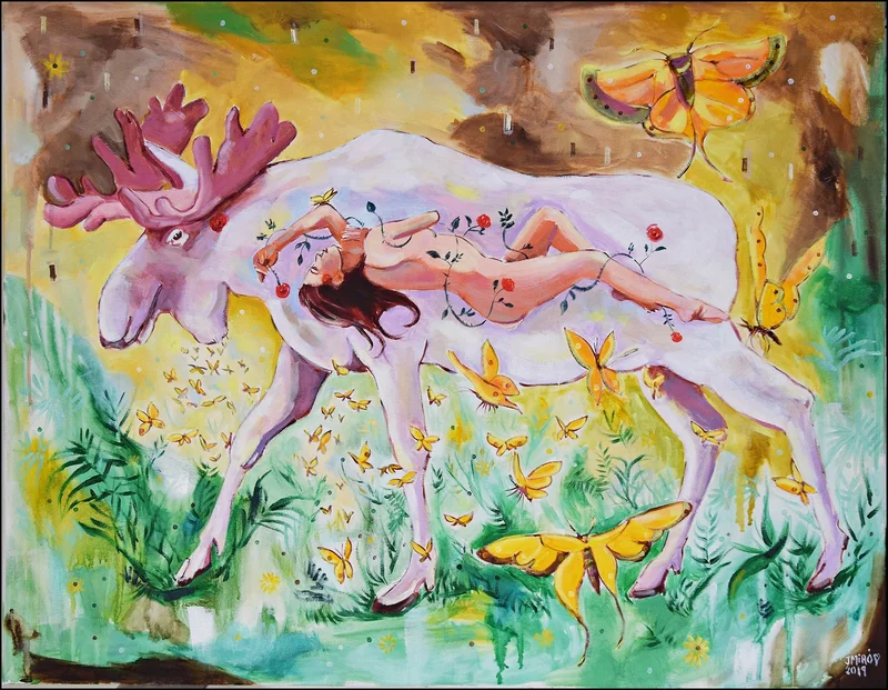Oljemålning Sanctuary whithin the wild av Judith Miró Rodriguez