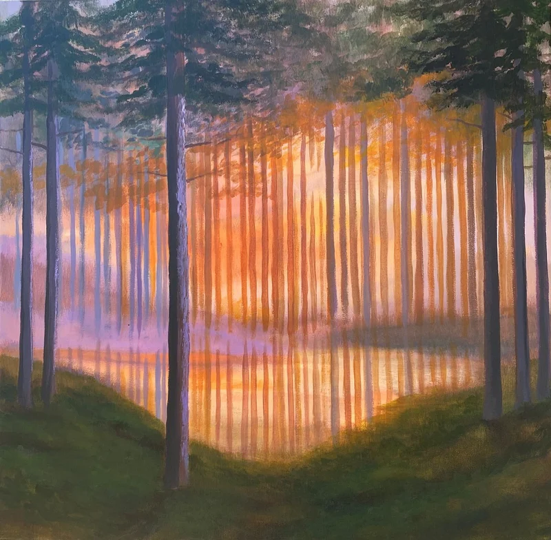 Akrylmålning Solen är på väg av Anna Jormin