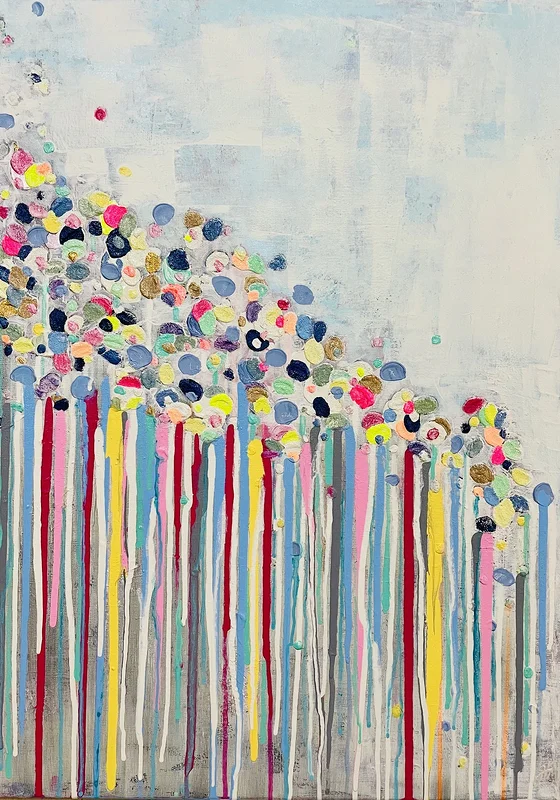 Akrylmålning Pastel Melt (The Loss) av Judit Hedelius