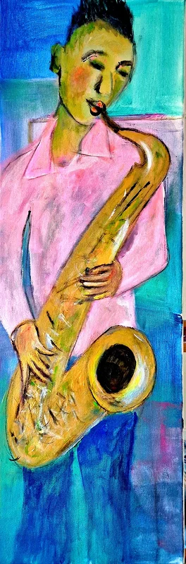 Akrylmålning Jazz av Birgitta Jonsson Bijon Art