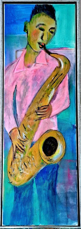 Akrylmålning Jazzit av Birgitta Jonsson Bijon Art