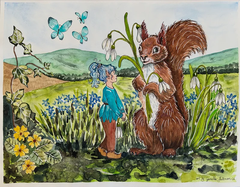 Akvarell Har din blomma vissnat av Gunilla Hultman