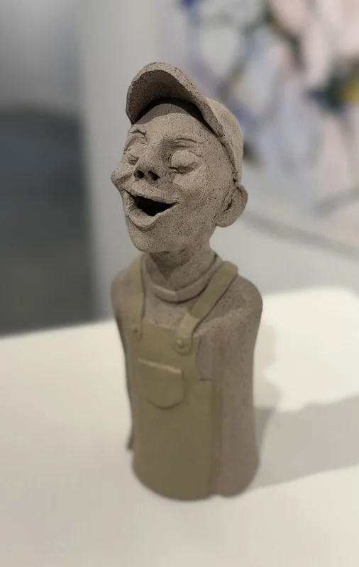 Skulptur Toner av kristall - man i grönt av Helene Engström Akvareller