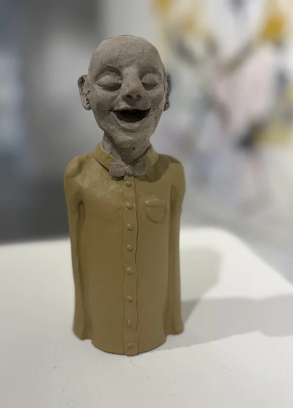 Skulptur Toner av kristall - man i grönt av Helene Engström  Akvareller