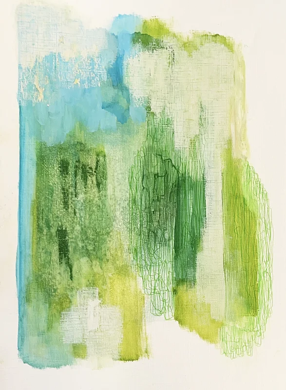 Akvarell Green Mist av Annie Wikner