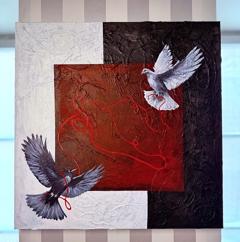 Akrylmålning Red string theory av CF Gallery