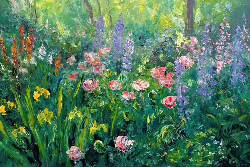 Oljemålning Juniblomning av Kathrin Bernekorn