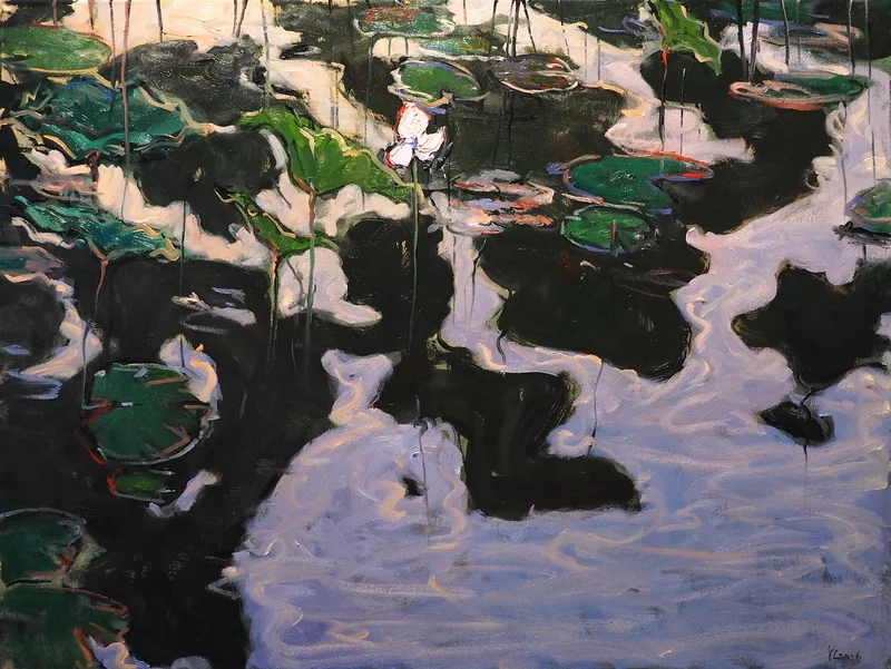 Oljemålning Lotus blad av Yuanyuan Liu