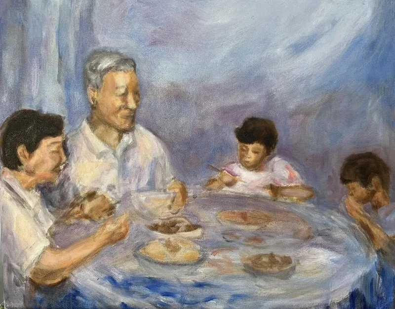 Oljemålning The Table We All Want to Return to av Weiwei Yue