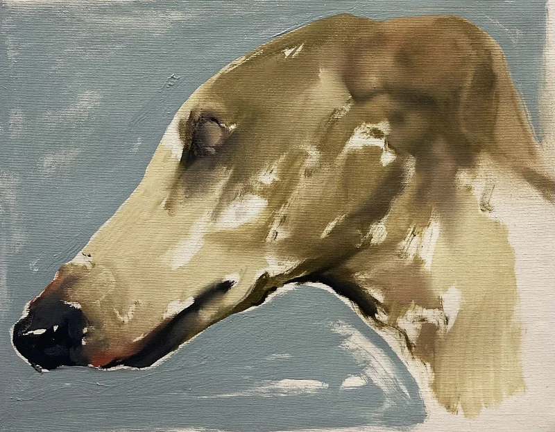Oljemålning Hund av Martin Lernestål