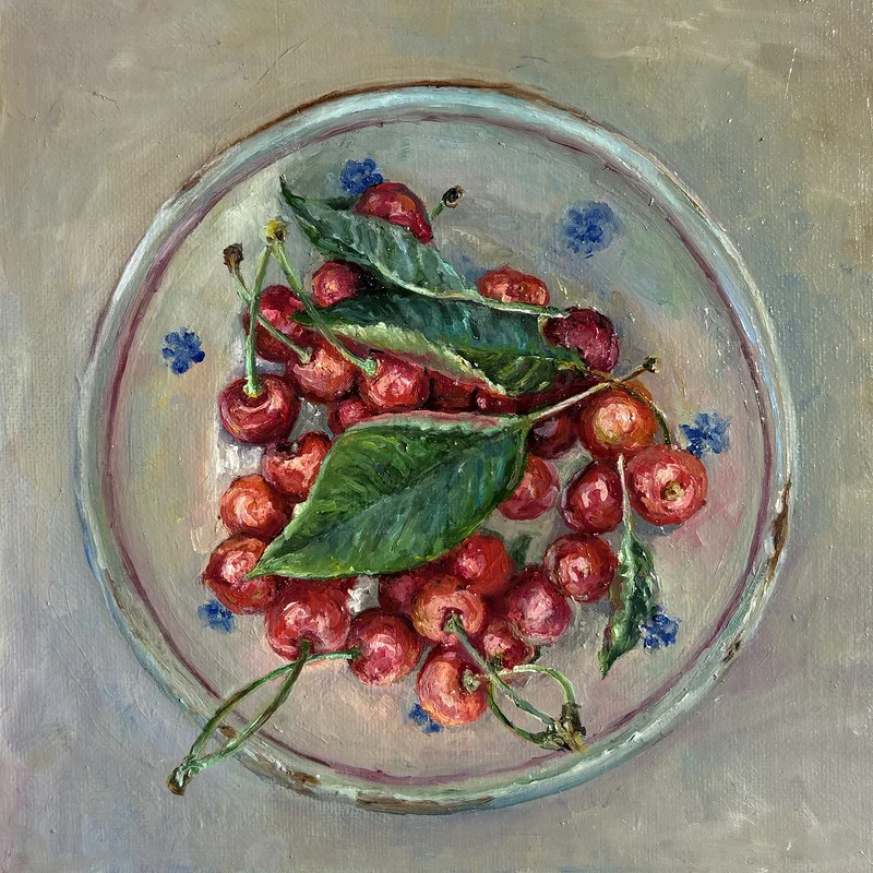 Oljemålning Cherry season av Anastasiya Kostyuk