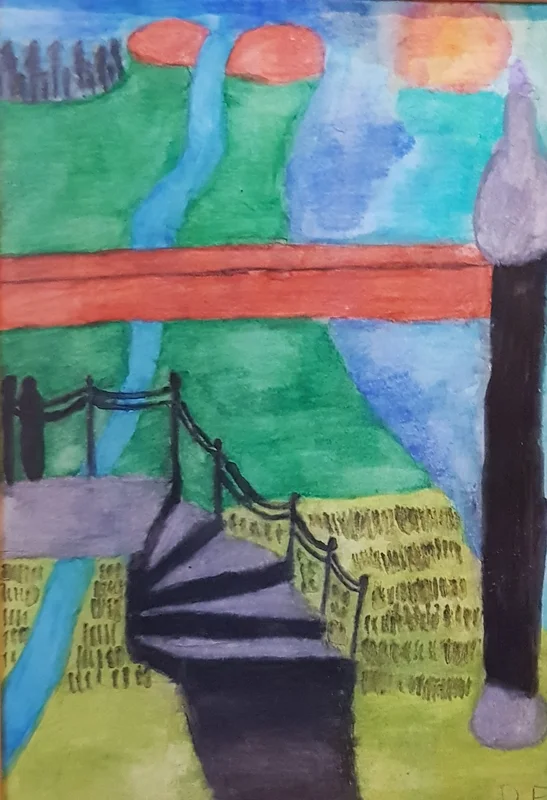 Akvarell The View av Veronica Domachowska