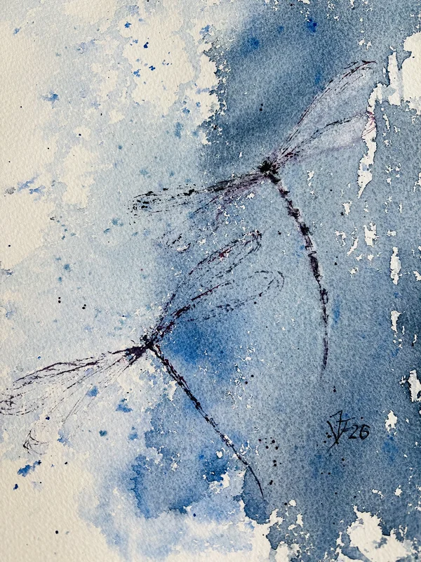 Akvarell Two in Blue av Johanna Tott