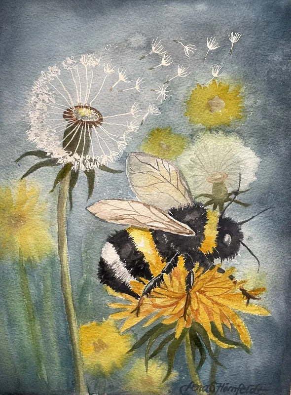 Akvarell Pollineraren av Lena Hörnfeldt