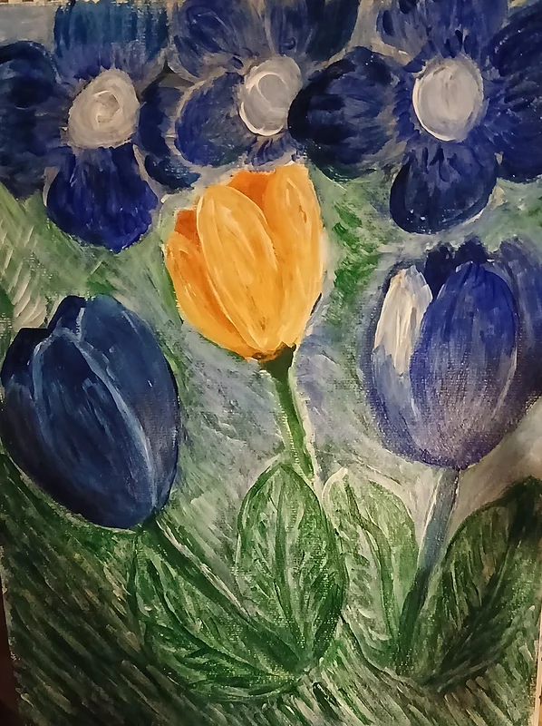 Akrylmålning Min blomtavla av Monica Hamberg
